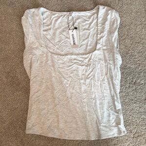 BNWT grey garage square neck tee